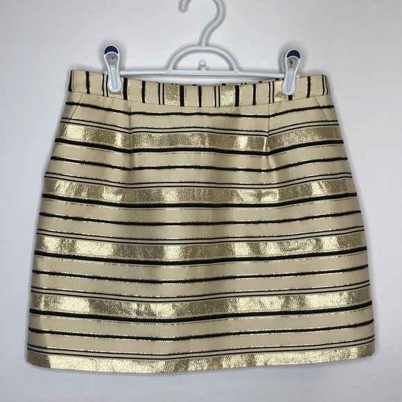 J Crew Gold, Cream and Black Mini Skirt - size 6 - Picture 1 of 9